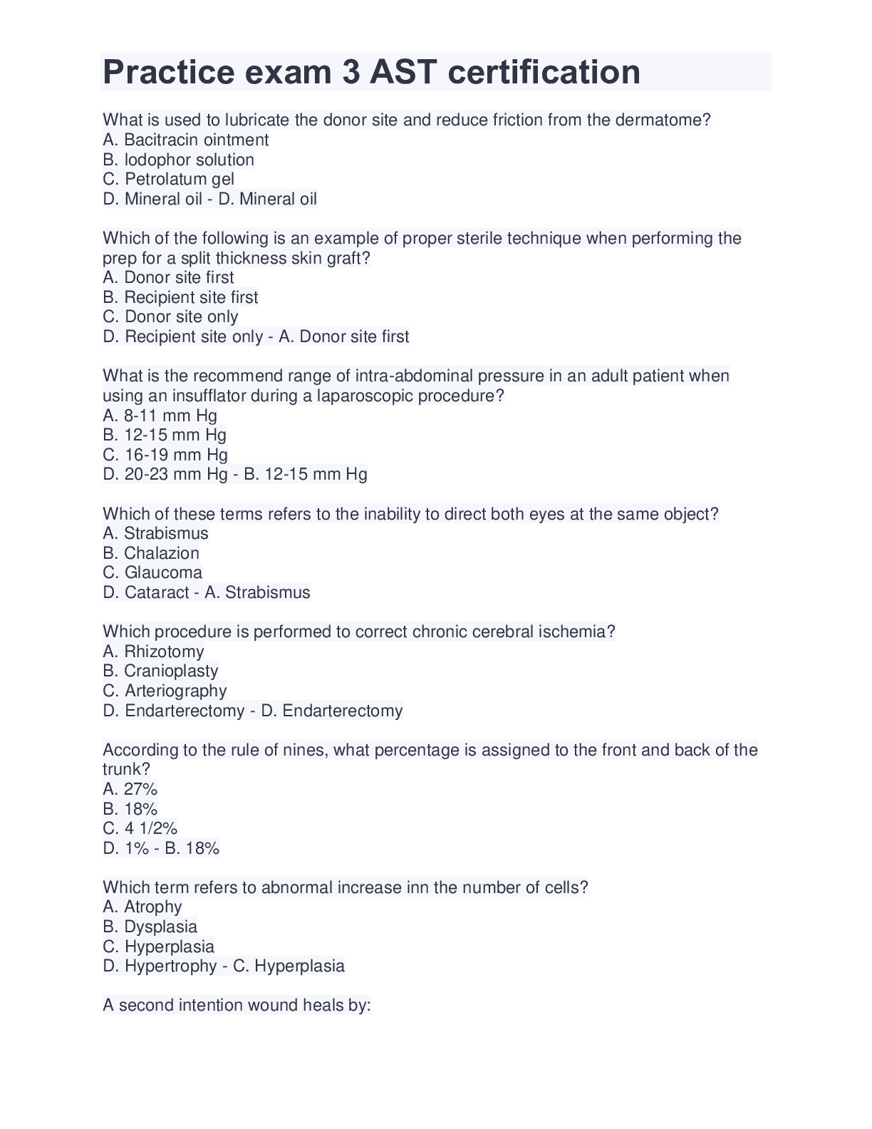 Preview image for Practice exam 3 AST certification